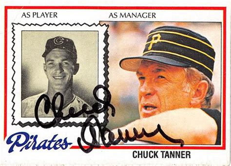 Chuck Tanner Autographed Baseball Card Pittsburgh Pirates