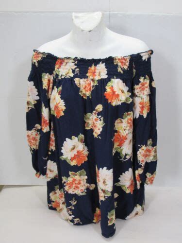 Band Of Gypsies Off The Shoulder Boho Top S [ 30 Bust 24l ] Floral