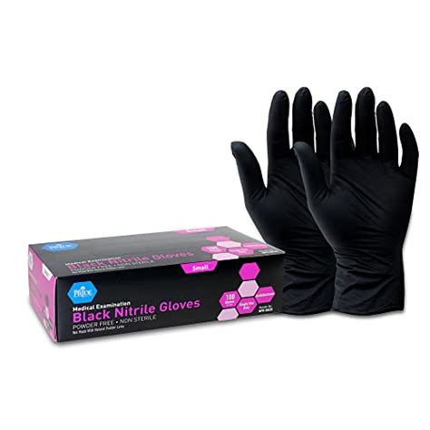 MED PRIDE Medpride Medical Exam Nitrile Gloves Black Latex Powder