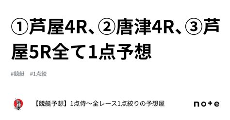 ⚔️①芦屋4r、②唐津4r、③芦屋5r⚔️全て1点予想⚔️｜【競艇予想】1点侍～全レース1点絞りの予想屋