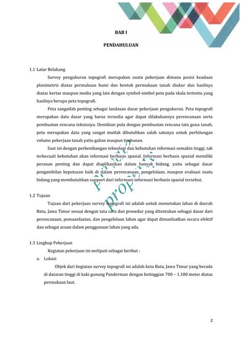 Kerangka Acuan Kerja Survey Pemetaan Topografi PDF