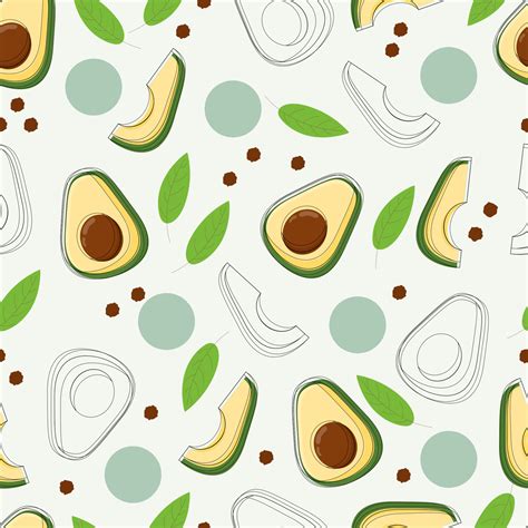 Simple Pattern Of Avocado Pattern With Slices Fresh Avocado Avocado