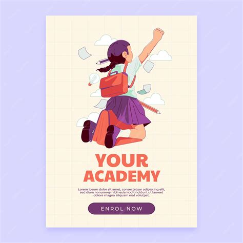 Premium Vector Hand Drawn Academy Poster Template