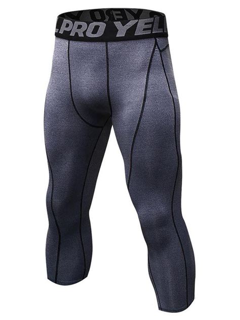 Uccdo Mens Compression 3 4 Capri Pants Baselayer Cool Dry Sports