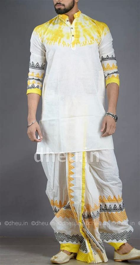 Bengali Style Dhoti Kurta For Men Etsy