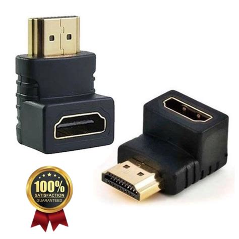 Adaptador HDMI curva 90 graus Macho x Fêmea Conector HDMI Escorrega o