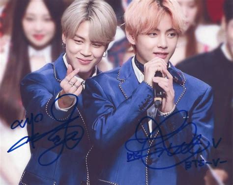 Bts V And ジミン 直筆サイン入り写真 証明書付き Bts（防弾少年団） K Pop テテ Jiminの落札情報詳細 Yahoo オークション落札価格検索 オークフリー