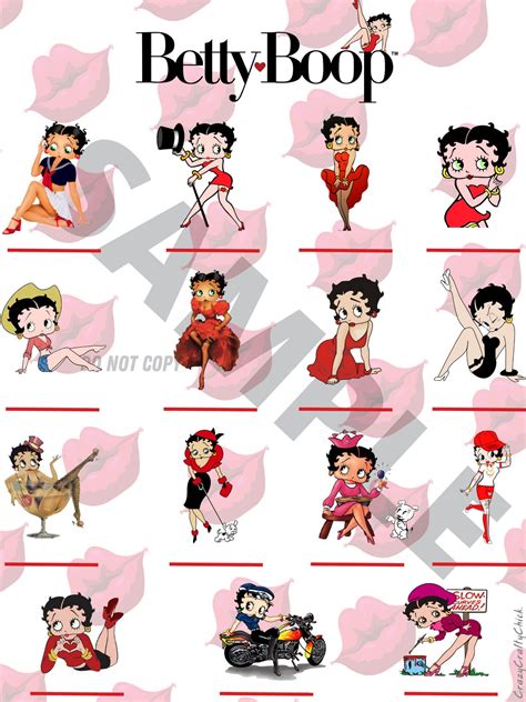 Betty Boop Bingo Board Straight Mixed Blank Etsy Canada