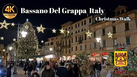 Bassano Del Grappa Italy Christmas Walk 4K ULTRA HD Walking Tour