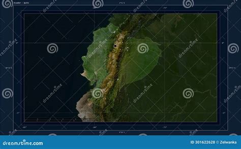 Ecuador Highlighted Composition Low Res Satellite Stock Illustration