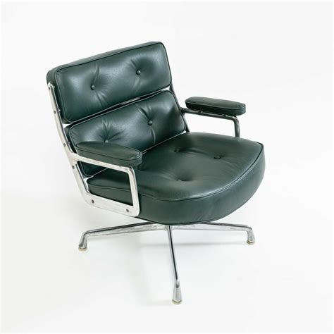 Eames Time Life Lobby Lounge Chair ES105/675 in Midnight Green Aniline Leather at 1stDibs