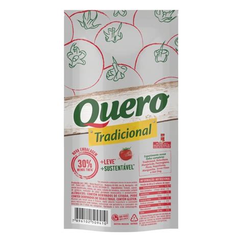 Molho de Tomate Tradicional Quero Sachê 340g Supermercado SG Ceilândia