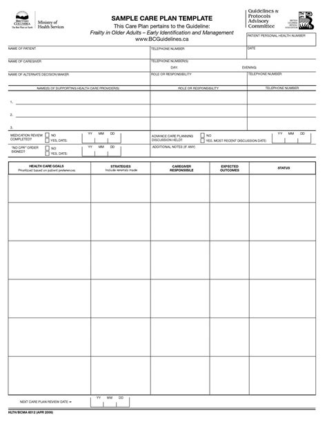 Free Sample Nursing Care Plan Templates In Pdf Ms Word Images And