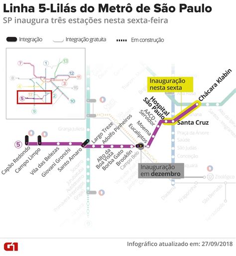 Sp Inaugura Três Estações E Liga Linha 5 Lilás à Malha Do Metrô Nesta