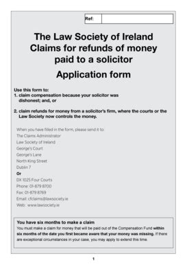 Fillable Online Lawsociety Claim Form Law Society Of Ireland