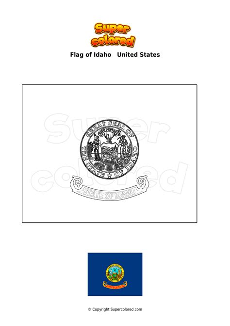 Coloring page Flag of Idaho United States - Supercolored.com