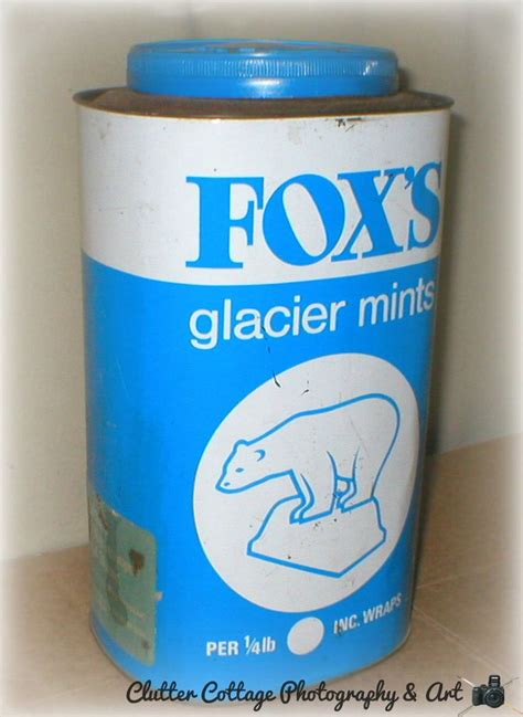 Large Vintage Fox S Glacier Mints Tin Vintage Tins Mint Tins