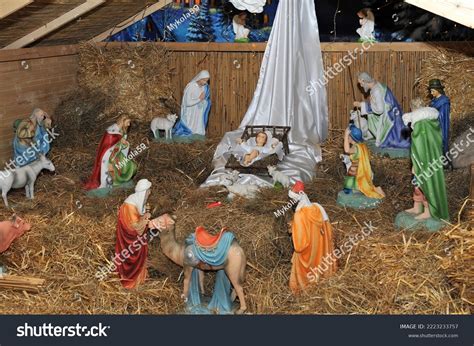 Traditional Christmas Nativity Scene Mary Joseph Stock Photo 2223233757 ...