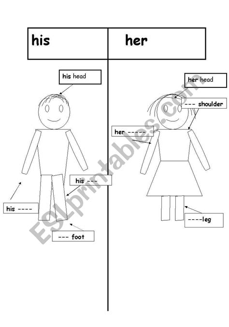 Teaching His And Her Esl Worksheet By Bu Sultan