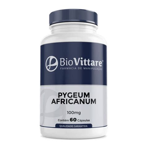 Pygeum Africanum 100mg 60 Cápsulas Rins e Sistema Urinário Saúde