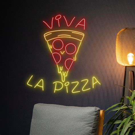 Handmadetneonsign Viva La Pizza Neon Sign Viva La Pizza Neon Light