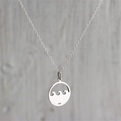 Waves Necklace Sterling Silver Ocean Waves Necklace Wave | Etsy