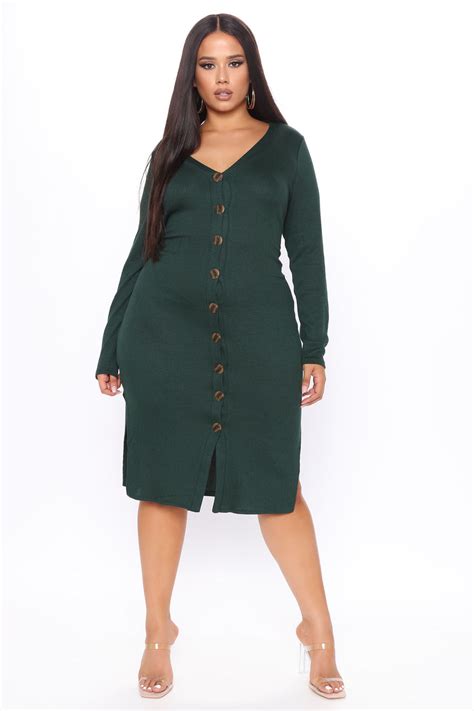 Show Some Sass Sweater Dress Hunter Green Fashion Nova