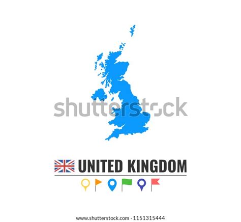 High Detailed Vector Map United Kingdom Stock Vector Royalty Free