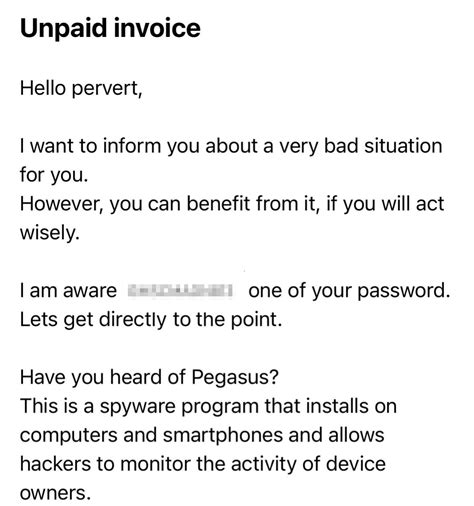 Have You Heard Of Pegasus Explicación Del Correo Electrónico Fraudulento Gridinsoft Blog