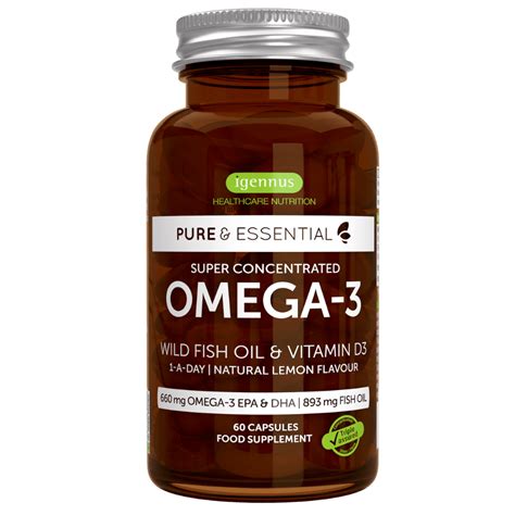 Igennus Omega 3 Wild Fish Oil Vitamin D3 High Strength Omega 3 EPA