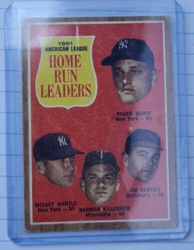 Topps Al Home Run Leaders Roger Maris Mickey Mantle Killebrew