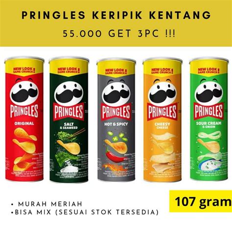 Jual PRINGLES POTATO CHIPS 107 GRAM DAPET 3 KALENG PRINGLES MURAH