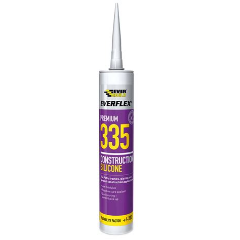 Everbuild 335 Everflex Construction LM Silicone Sealant 7 Colours