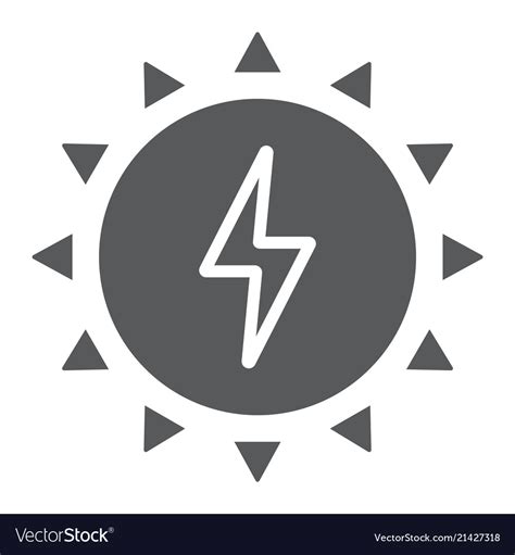 Solar Energy Glyph Icon Ecology And Energy Vector Image