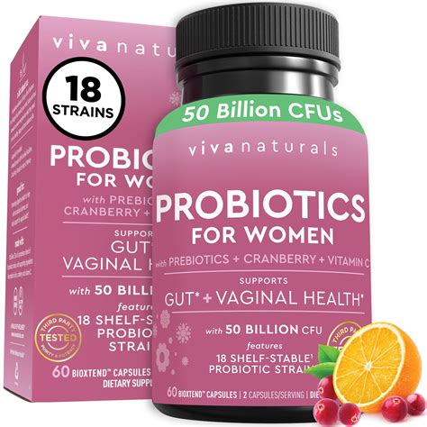 Womens Probiotics For Gut Health With Prebiotic Fiber Cranberry And