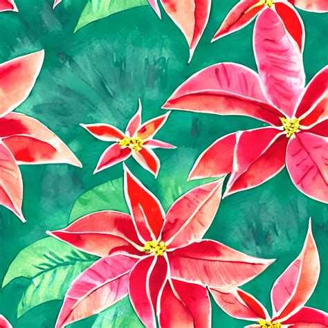 Tropical Poinsettia Flowers Digital Graphic · Creative Fabrica