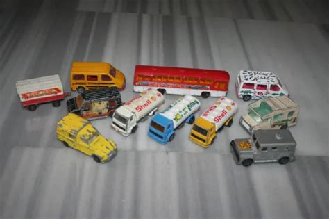 Lot Voitures Majorette Vintage Citro N Cv Bus Camions Shell Ford