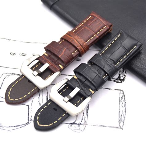 Handmade Retro 22mm 24mm Leather Watch Strap Watch Band Man Watch