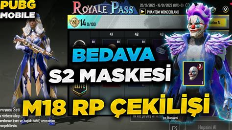 BEDAVA S2 MASKESİ M18 ROYALE PASS ÇEKİLİŞİ PUBG MOBİLE YENİ ROYALE