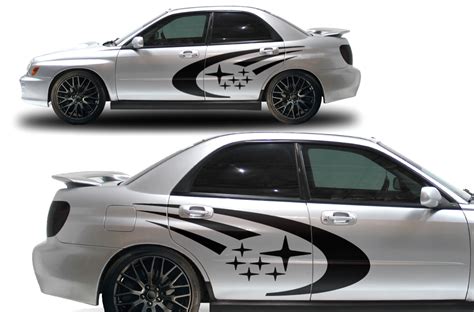 Subaru Impreza Sti Wrx Custom Vinyl Decal Wrap Kit Stars Logo