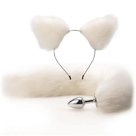 Sexy Fox Metal Butt Plug Tail Set With Hairpin Kit Colors Anal
