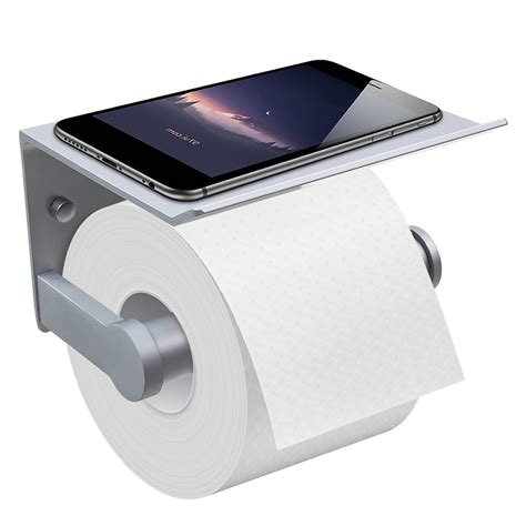 Toilet Paper Holder with Phone Shelf, Fit Mega Rolls, Tissue Roll ...