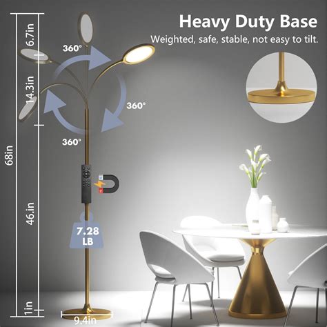 Snapklik Gold Floor Lamp Super Bright Dimmable Led Floor Lamps