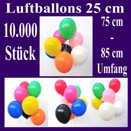 Ballonsupermarkt Onlineshop de Luftballons 25 cm Ø 10 000 Stück