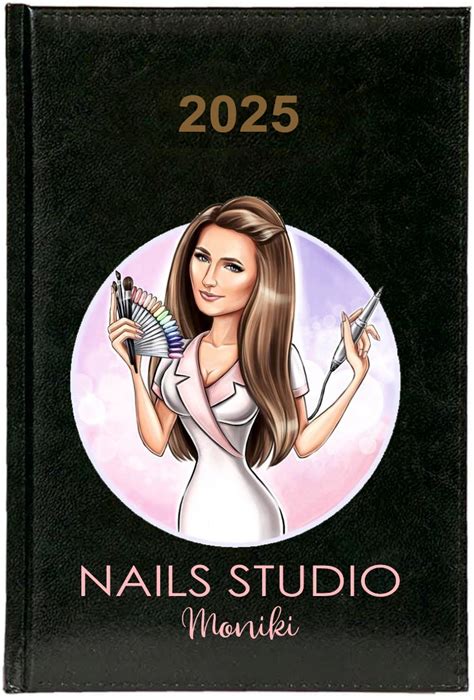 Kalendarz A5 2025 TYGODNIOWY KSIĄŻKOWY TERMINARZ z nadrukiem NAILS