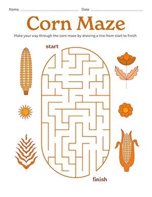 Corn Maze | Worksheet | Education.com | Corn maze, Maze worksheet, Maze