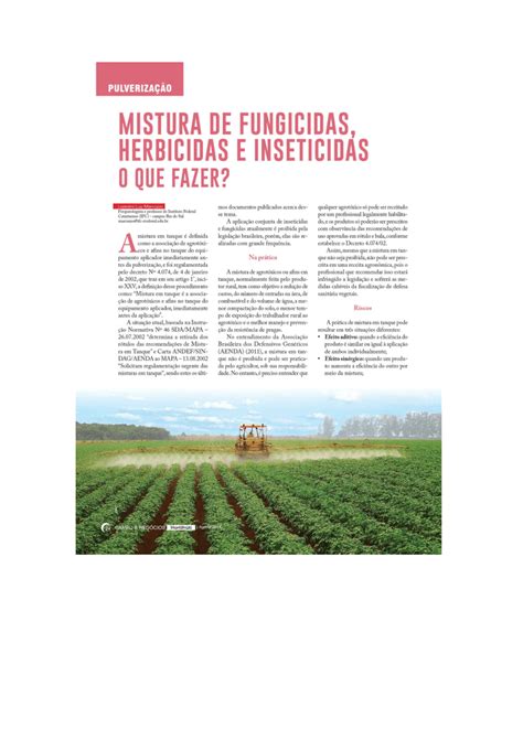 Pdf Mistura De Fungicidas Inseticidas E Herbicidas Mixture Of