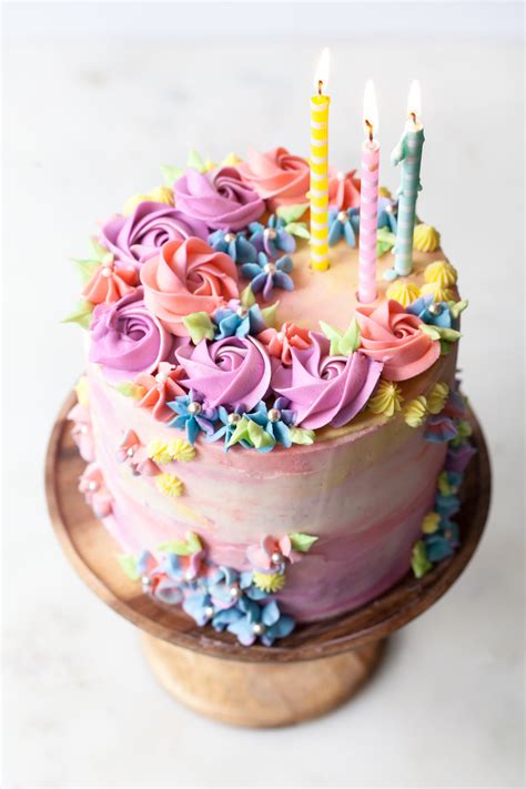 Pastel Buttercream Sprinkle Birthday Cake Style Sweet Ca