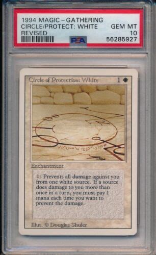 1994 Magic The Gathering Mtg Circle Of Protection White Revised Psa