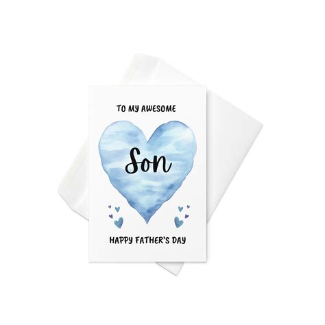 Fathers Day Card for Son Happy Fathers Day Greeting Card - Etsy